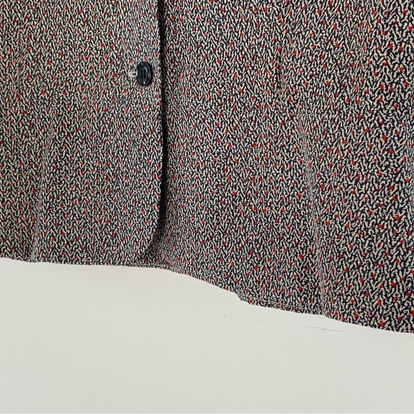 SALE. 100% Silk Norton McNaughton 80's Inspired Peplum Blouse, Size 8P - Picture 5 of 11